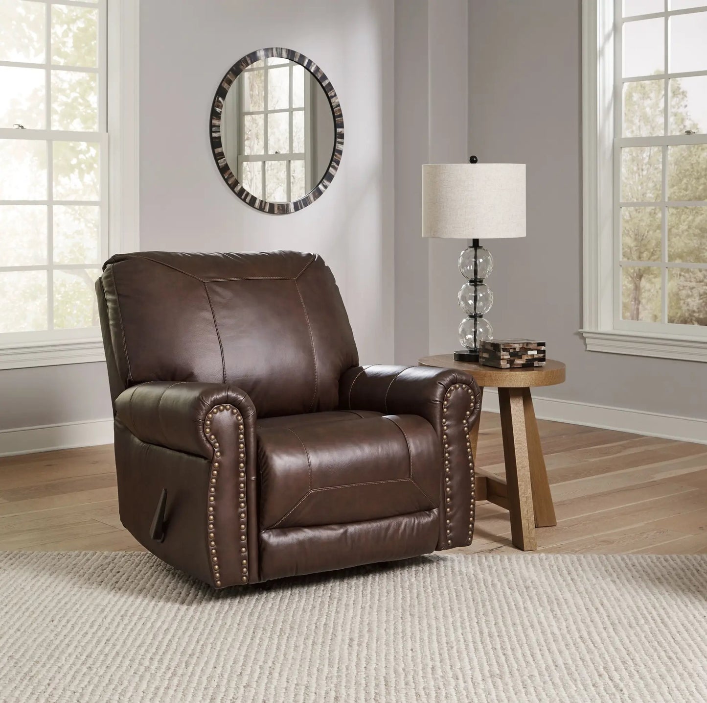 Colleton Rocker Recliner in Dark Brown Finish
