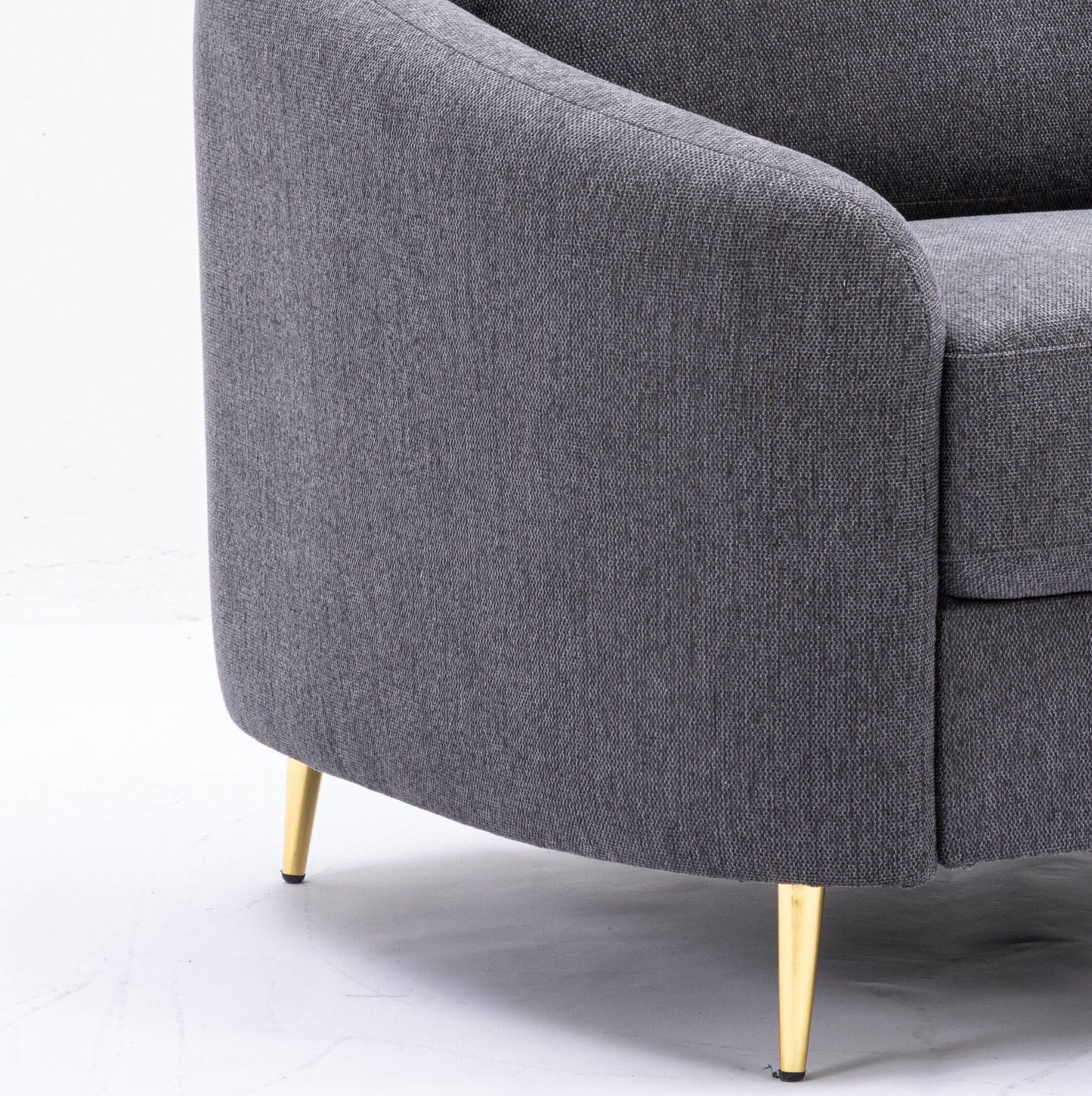 Yuina Linen Chair gray fabric arm chair with light wood legs by HouseOfZazla on Tampa Home & Garden Store