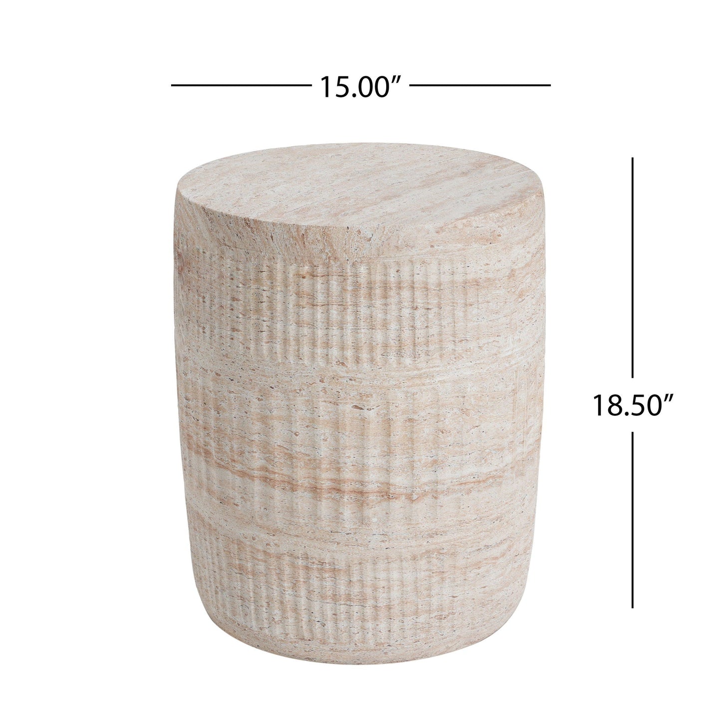 Side table beige travertine concrete, lightweight for indoor outdoor use HouseOfZazla on Tampa Home & Garden Store