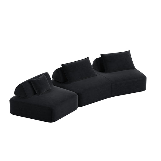 Modern Luxury Oversized Modular Sectional Sofa Set, 2-piece black upholstery by HouseOfZazla on Tampa Home & Garden Store