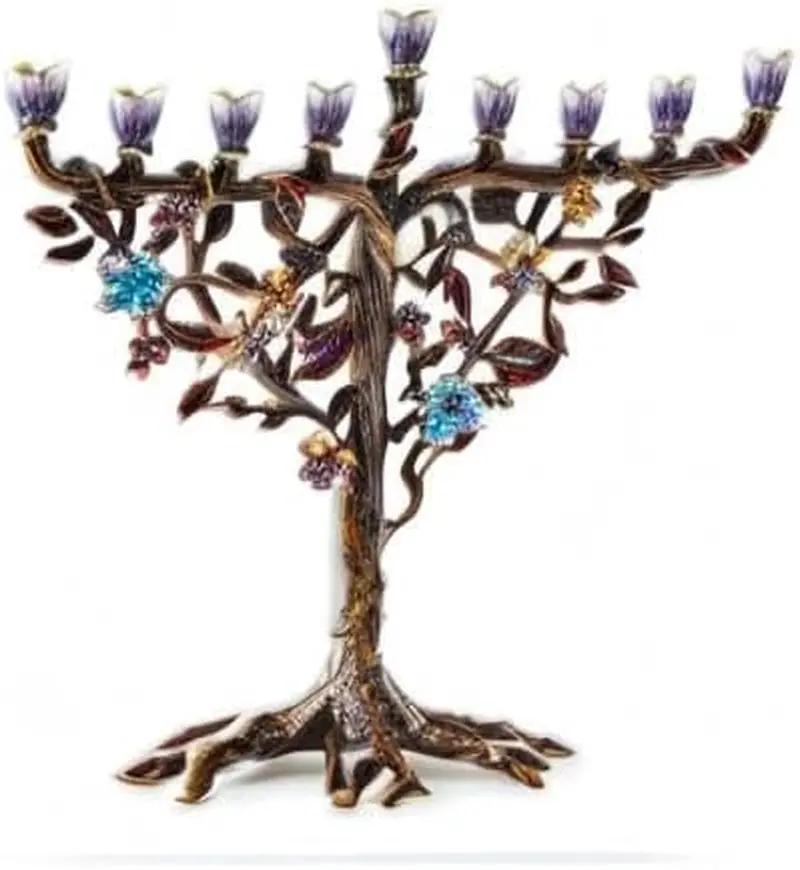 Elegant Hanukkah menorah tree with flower vine design and crystal embellishments Elevate Marketplace on Tampa Home & Garden Store