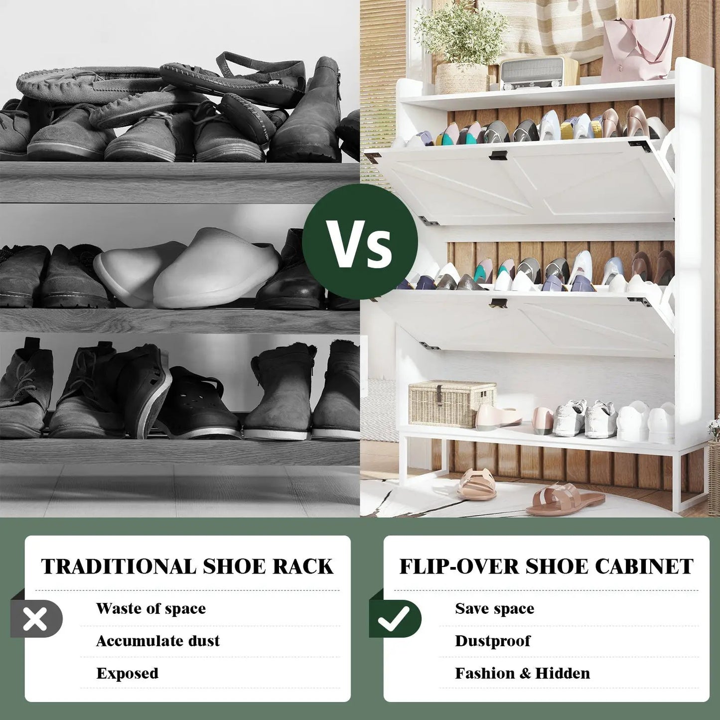 Shoe Cabinet With 2 Flip Drawers white flip-down drawers for shoes vs traditional rack Tampa on Tampa Home & Garden Store