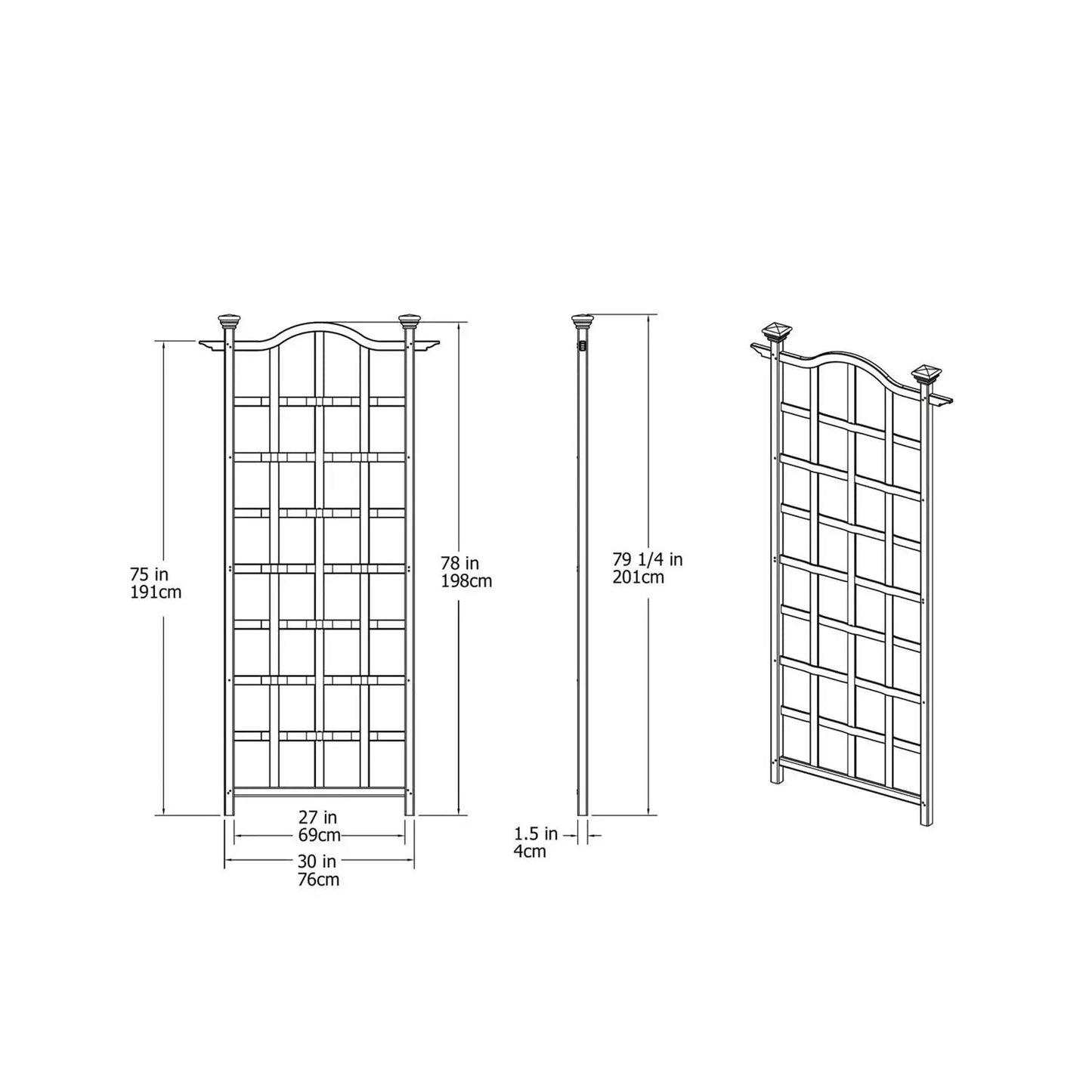79 Inch Outdoor Lattice Panel Garden Trellis HomePacific arched top grid trellis on Tampa Home & Garden Store