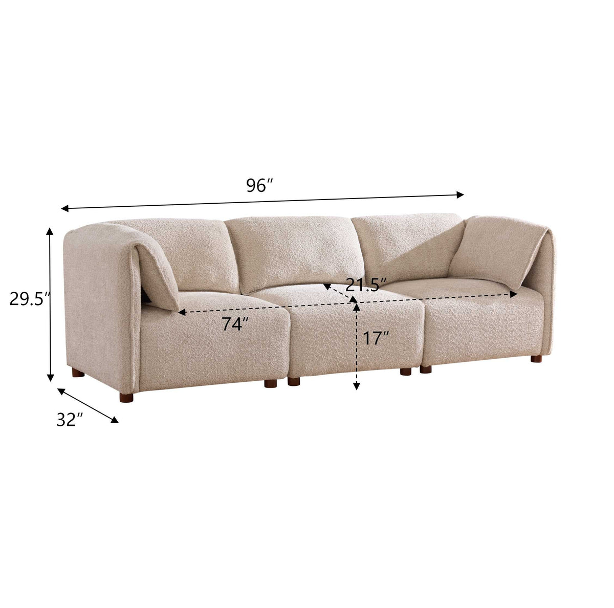 Modern and Chic Boucle Modular Sectional Sofa