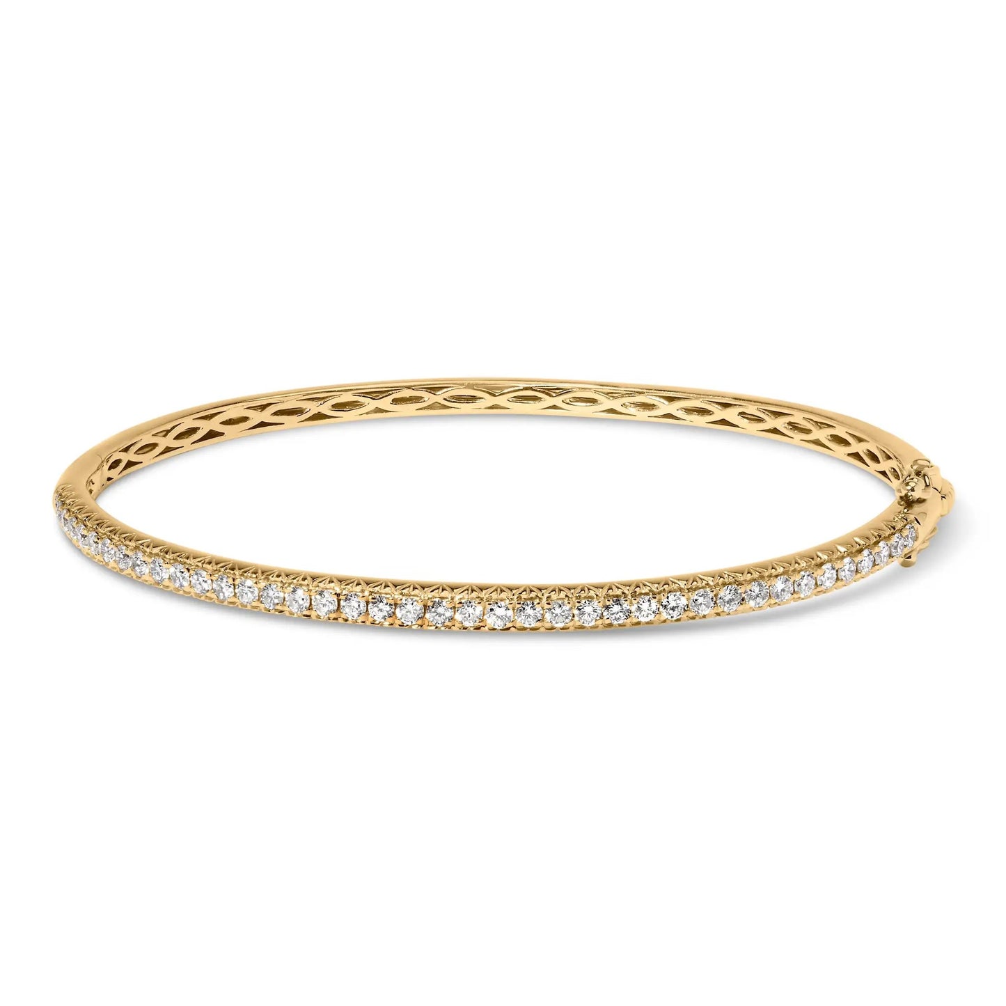 Rose gold 1 Cttw diamond half eternity bangle with lattice openwork and pavé diamonds Bids on Tampa Home & Garden Store