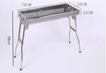 Parrilla Plegable de Carbón, Parrilla Portátil de Acero Inoxidable para Picnic, Exterior y Camping