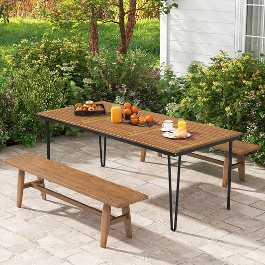79 Inch 8-Person Outdoor Dining Table with 1.9 Inch Umbrella Hole - Tampa Home & Garden Store