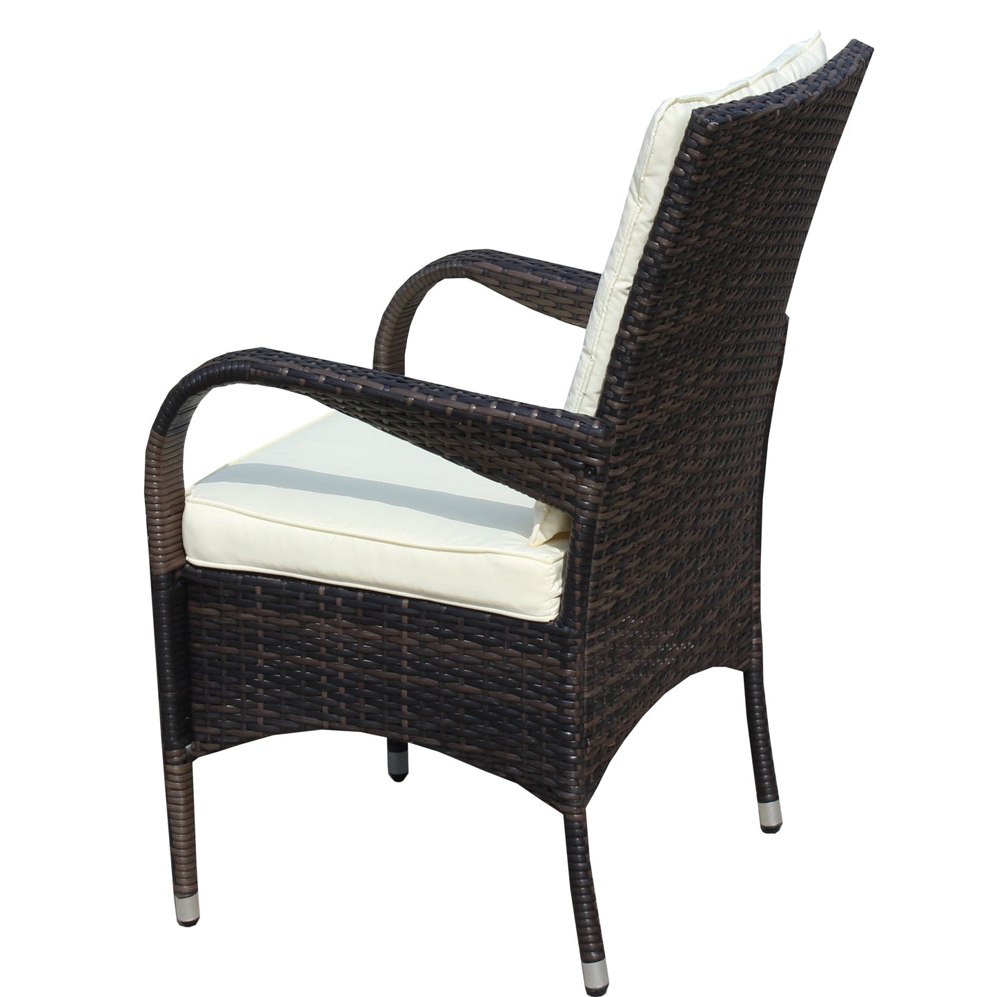 2-Piece Liberatore Dining Chairs outdoor wicker with beige cushions by HouseOfZazla on Tampa Home & Garden Store
