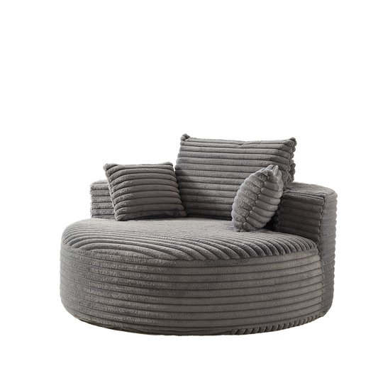 55' Corduroy Sponge Single Sofa, grey corduroy upholstery, HouseOfZazla on Tampa Home & Garden Store