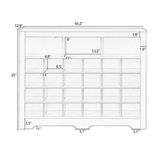 OnTrend Sleek 24 Shoe Cabinet with Curved Base blueprint by VIP Digital Presence storage on Tampa Home & Garden Store