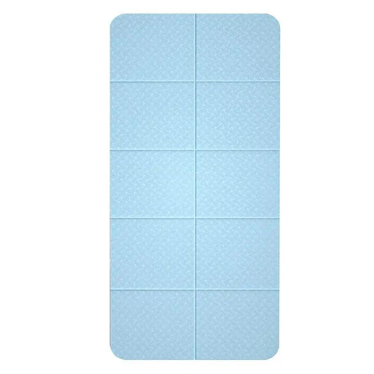 Folding Yoga Mat for Outdoor Exercise blue textured 8-panel foldable mat VIP Digital Presence on Tampa Home & Garden Store