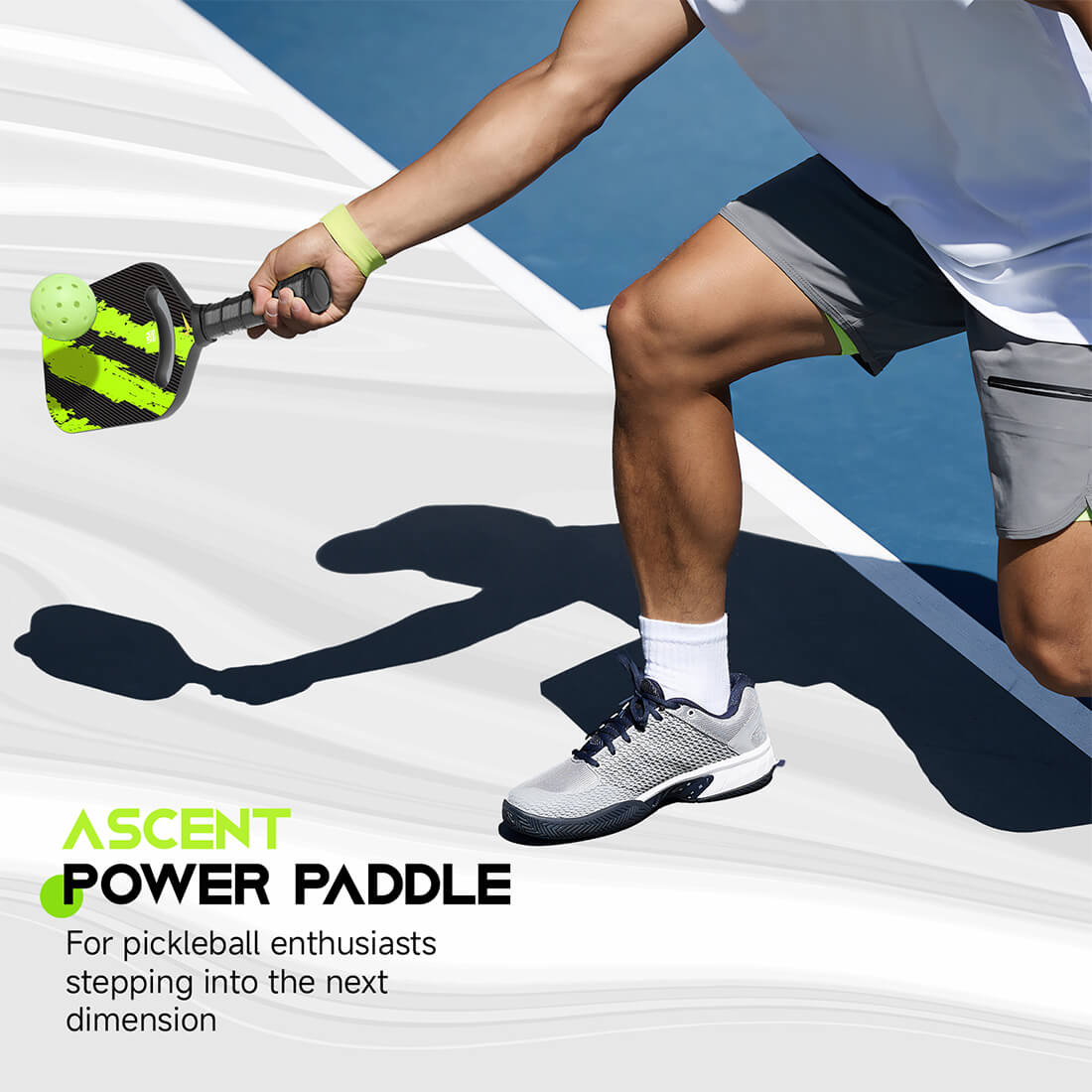 Ascent Pickleball Paddle neon lime and black design for control by Warping Point on Tampa Home & Garden Store