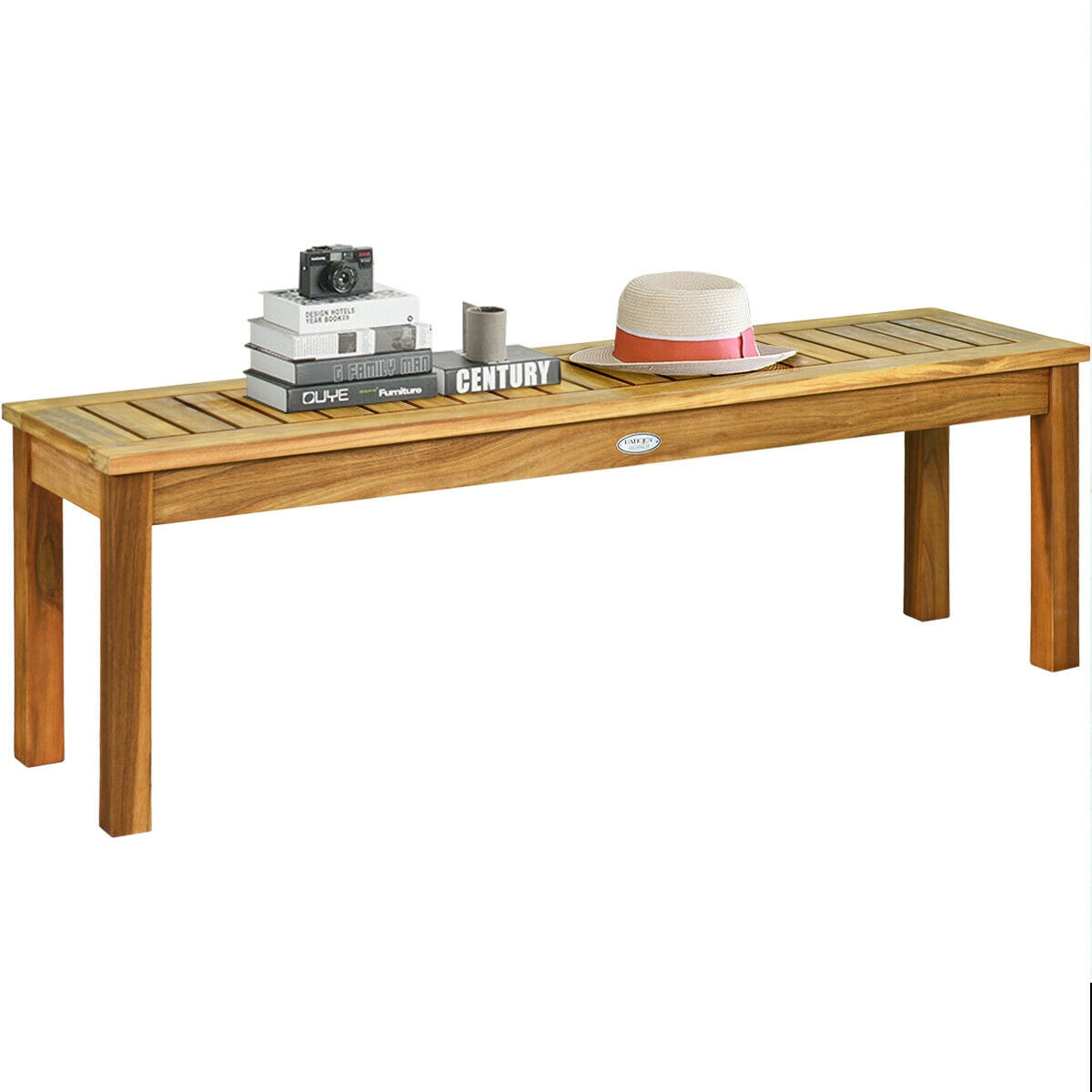 Banco de comedor de madera de acacia para exteriores de 52 pulgadas