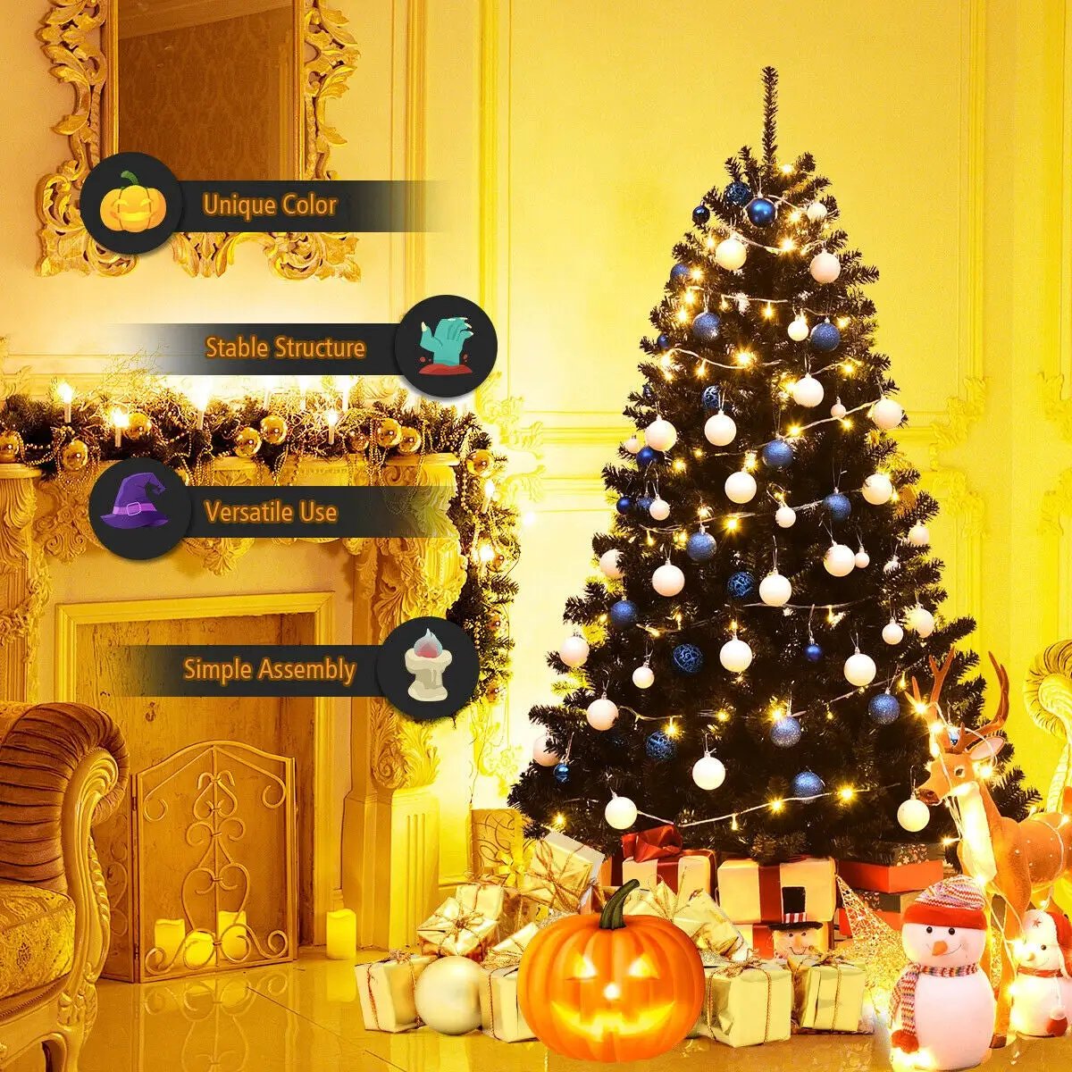 6 Feet Hinged Artificial Halloween Christmas Tree - Tampa Home & Garden Store