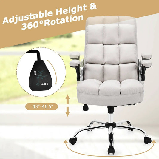DirectDeals adjustable swivel chair with high back, gray upholstery, chrome base, 43–46.5 on Tampa Home & Garden Store