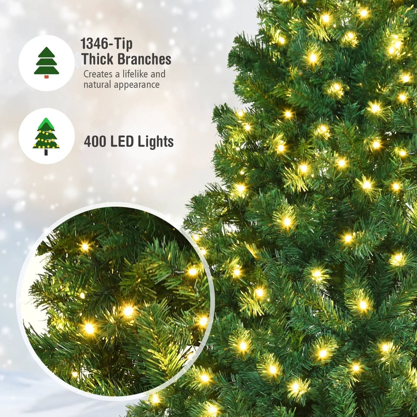 7 ft PVC Christmas Tree with warm white LED lights and thick tip branches DirectDeals on Tampa Home & Garden Store