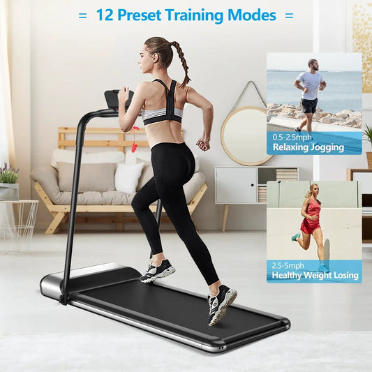Ultra-Thin Folding Motorized Treadmill with LCD monitor by DirectDeals for home workouts on Tampa Home & Garden Store