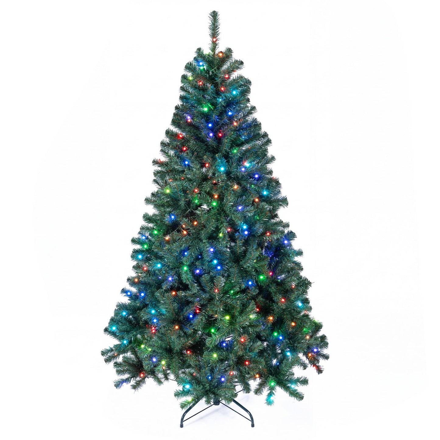 6 ft pencil Christmas tree with RGB multicolor lights and stable metal stand DirectDeals on Tampa Home & Garden Store