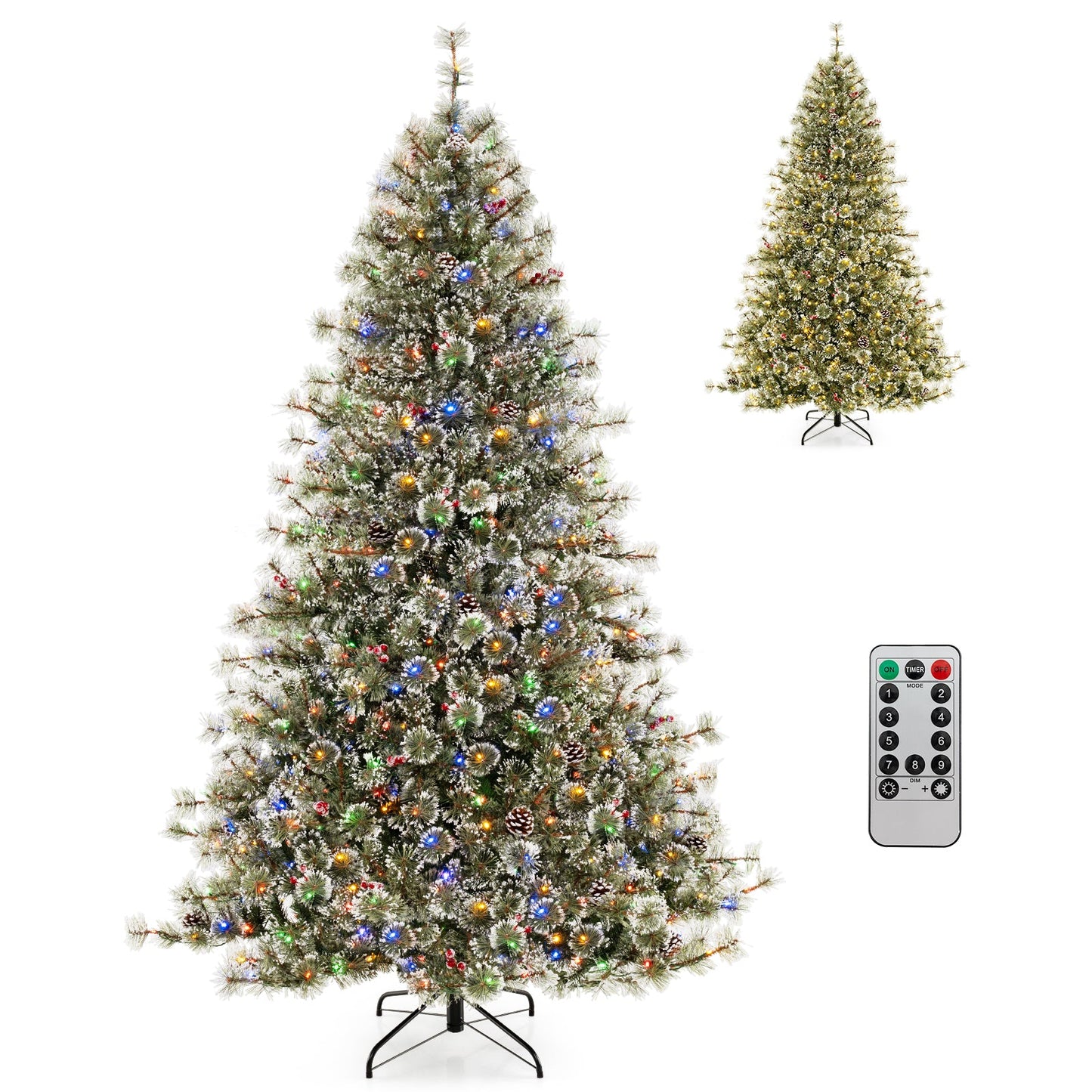 Árbol de Navidad artificial preiluminado de 6/7.5/9 pies, con bisagras y con conector de alimentación rápida de 360° - 6 pies