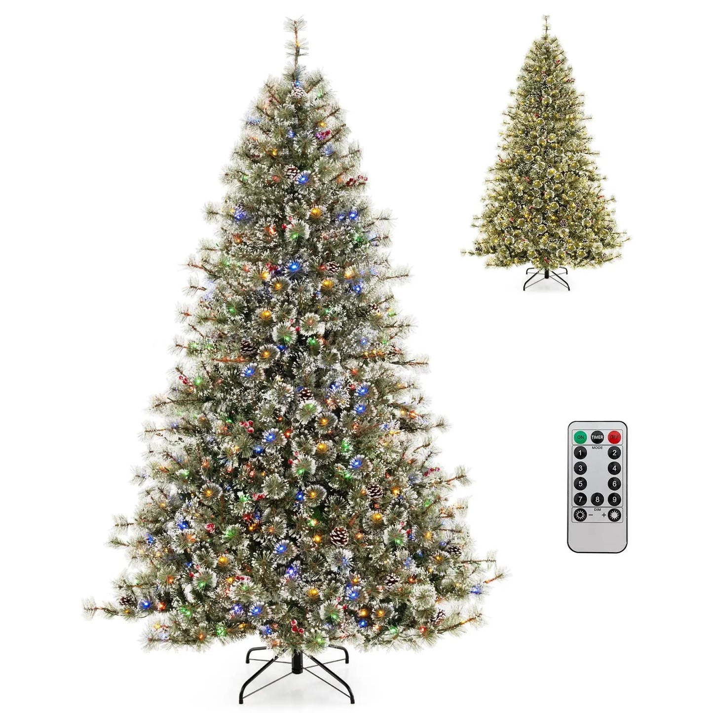 6/7.5/9 FT Artificial Christmas Tree Pre-Lit Hinged Holiday Tree with 360° Quick Power Connector-6 ft - Tampa Home & Garden Store