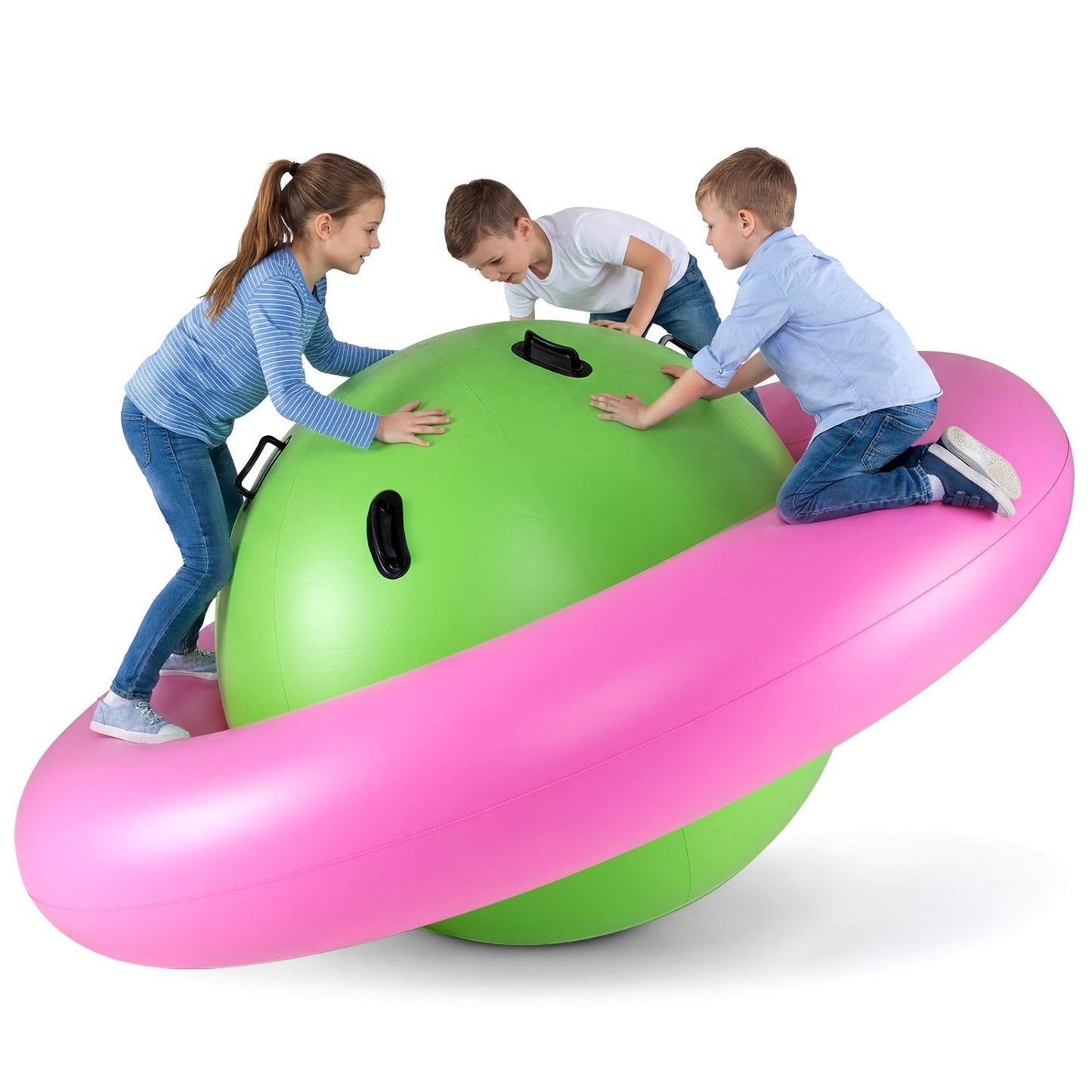 7.5 Foot Giant Inflatable Dome Rocker Bouncer with 6 Built-in Handles for Kids-Green - Tampa Home & Garden Store
