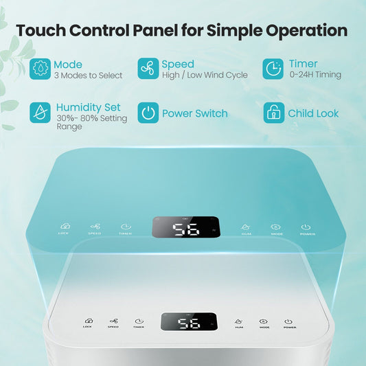 1750 Sq. Ft 32 Pints Dehumidifier with Auto Defrost and 24H Timer Drain Hose-White - Tampa Home & Garden Store