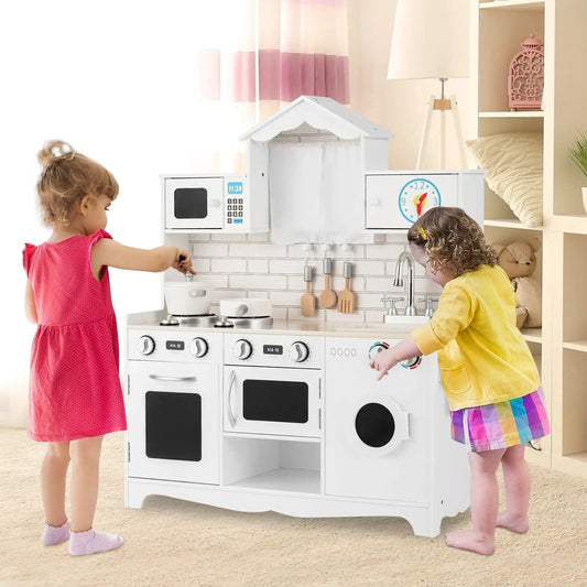 Wooden kids kitchen with washing machine by DirectDeals, play with stove; children playing on Tampa Home & Garden Store