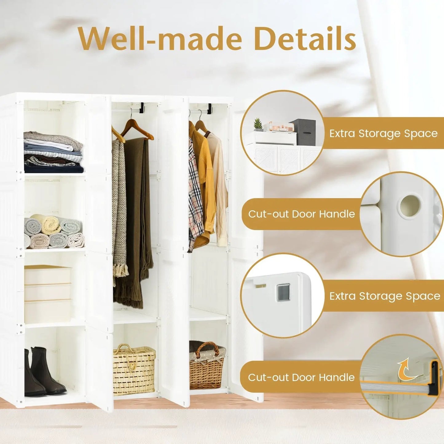 Foldable Closet Clothes Organizer with 8 Cubby Storage - Tampa Home & Garden Store