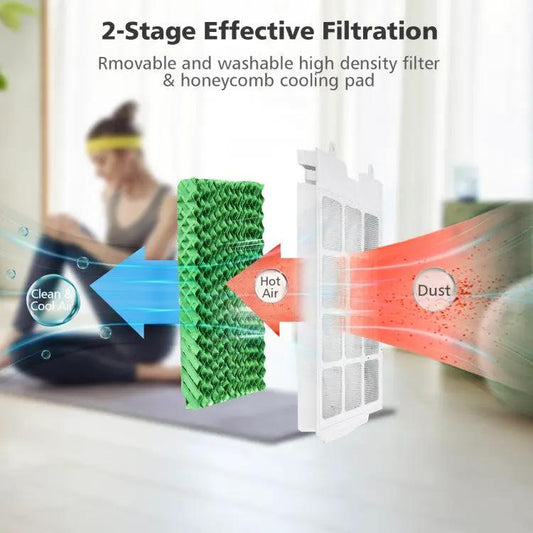 3-in-1 air cooler with fan & humidifier remote, evaporative cooler with green filter pad on Tampa Home & Garden Store