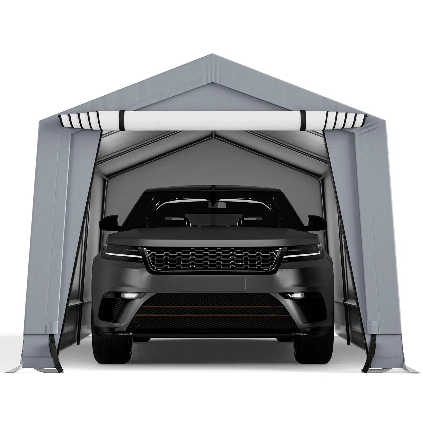 DirectDeals outdoor carport 10x20 ft with 2 doors sheltering a gray vehicle on Tampa Home & Garden Store