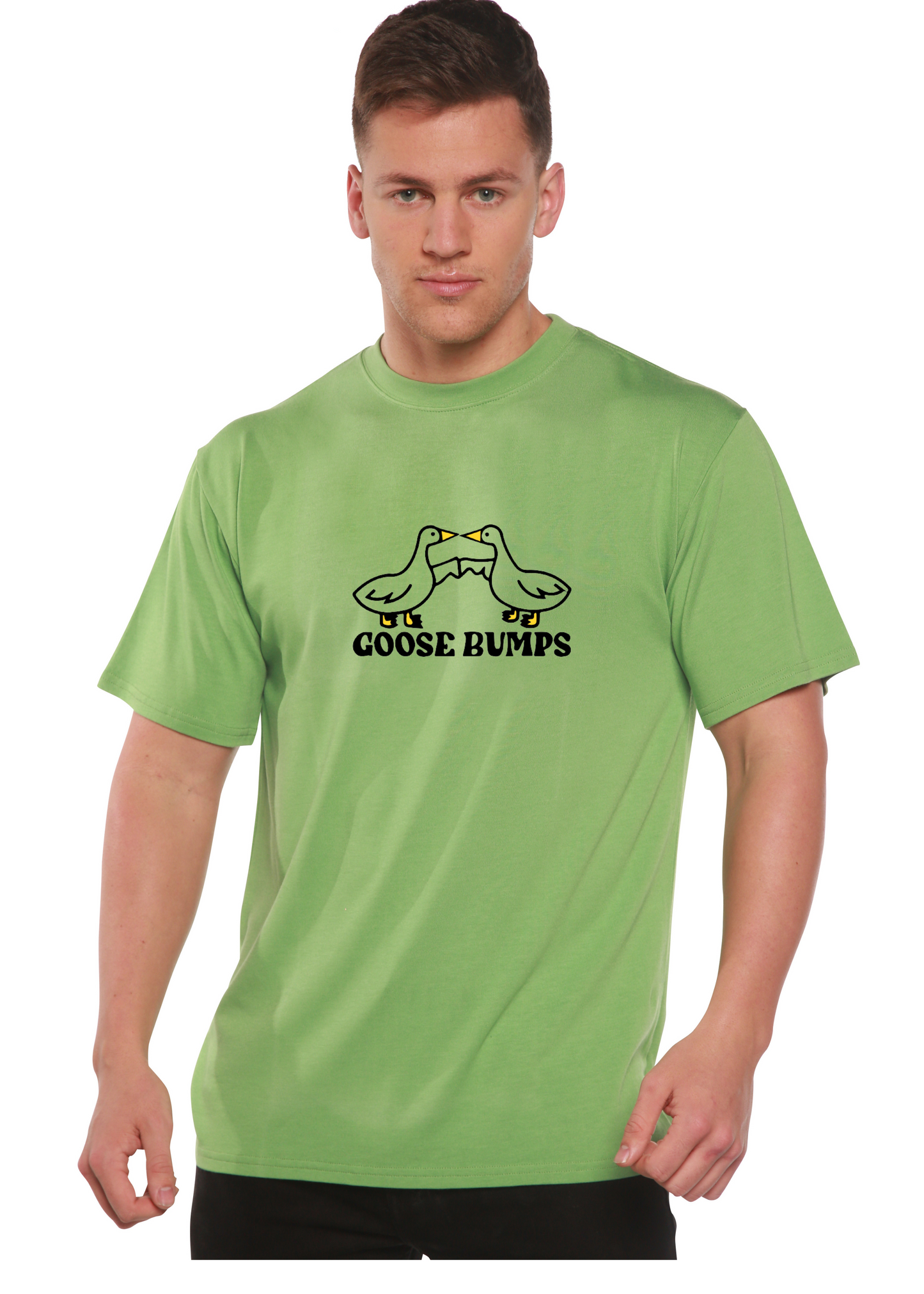 Goose Bumps men's bamboo viscose/organic cotton graphic T-shirt with goose logo Spun Bamboo on Tampa Home & Garden Store