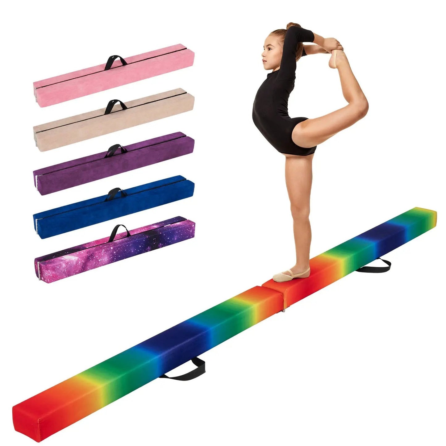 Folding gymnastics balance beam with anti-slip base in assorted colors by DirectDeals on Tampa Home & Garden Store