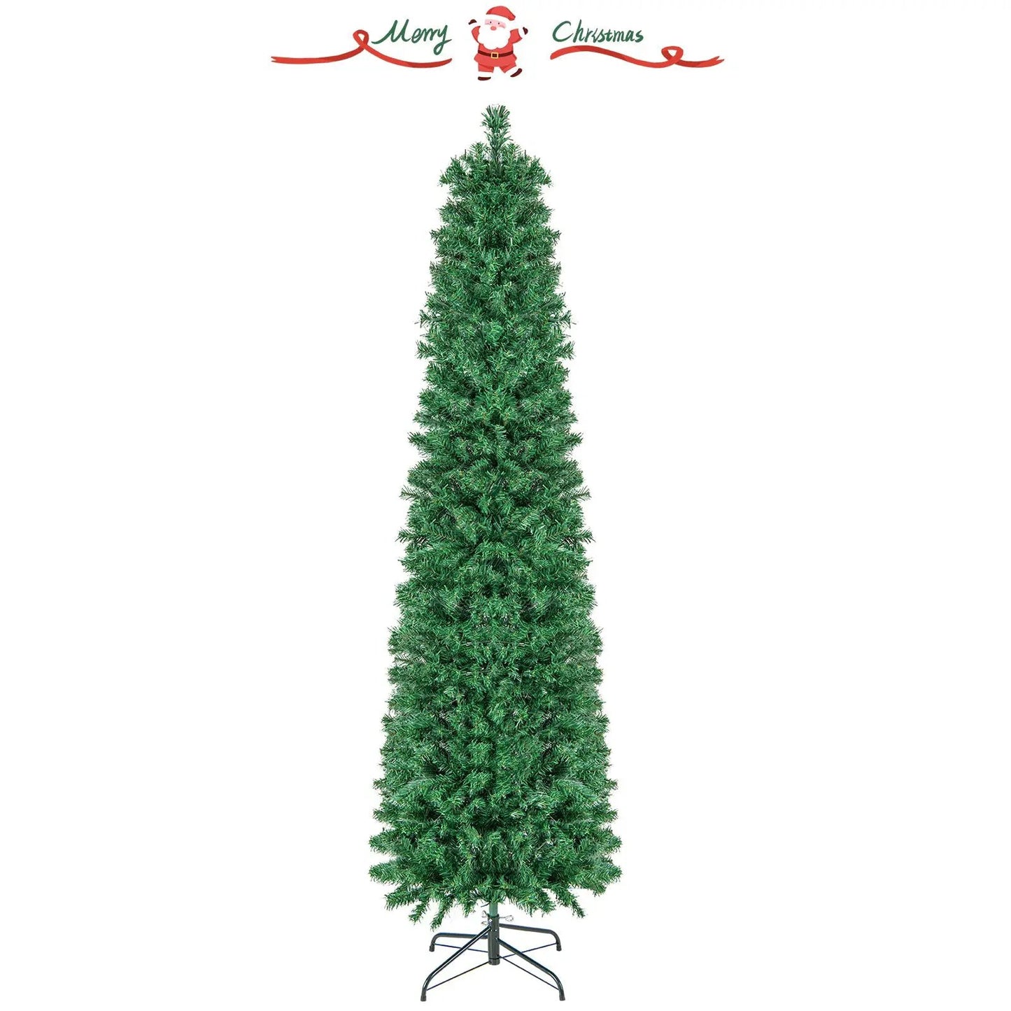 5–8 ft DirectDeals pre-lit pencil artificial tree with green needles and metal stand on Tampa Home & Garden Store