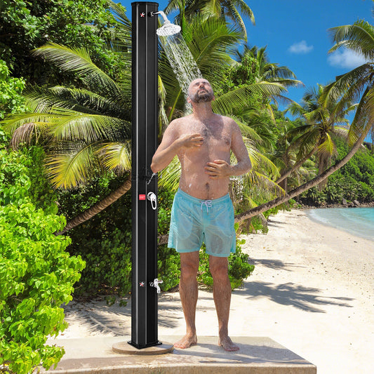 7.2 ft adjustable outdoor solar heating shower head by GemGear, black metal on Tampa Home & Garden Store