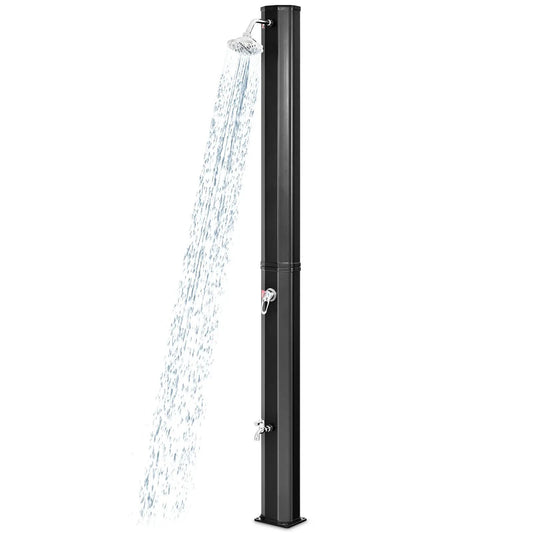7.2 ft adjustable outdoor solar shower head on black post by DirectDeals on Tampa Home & Garden Store