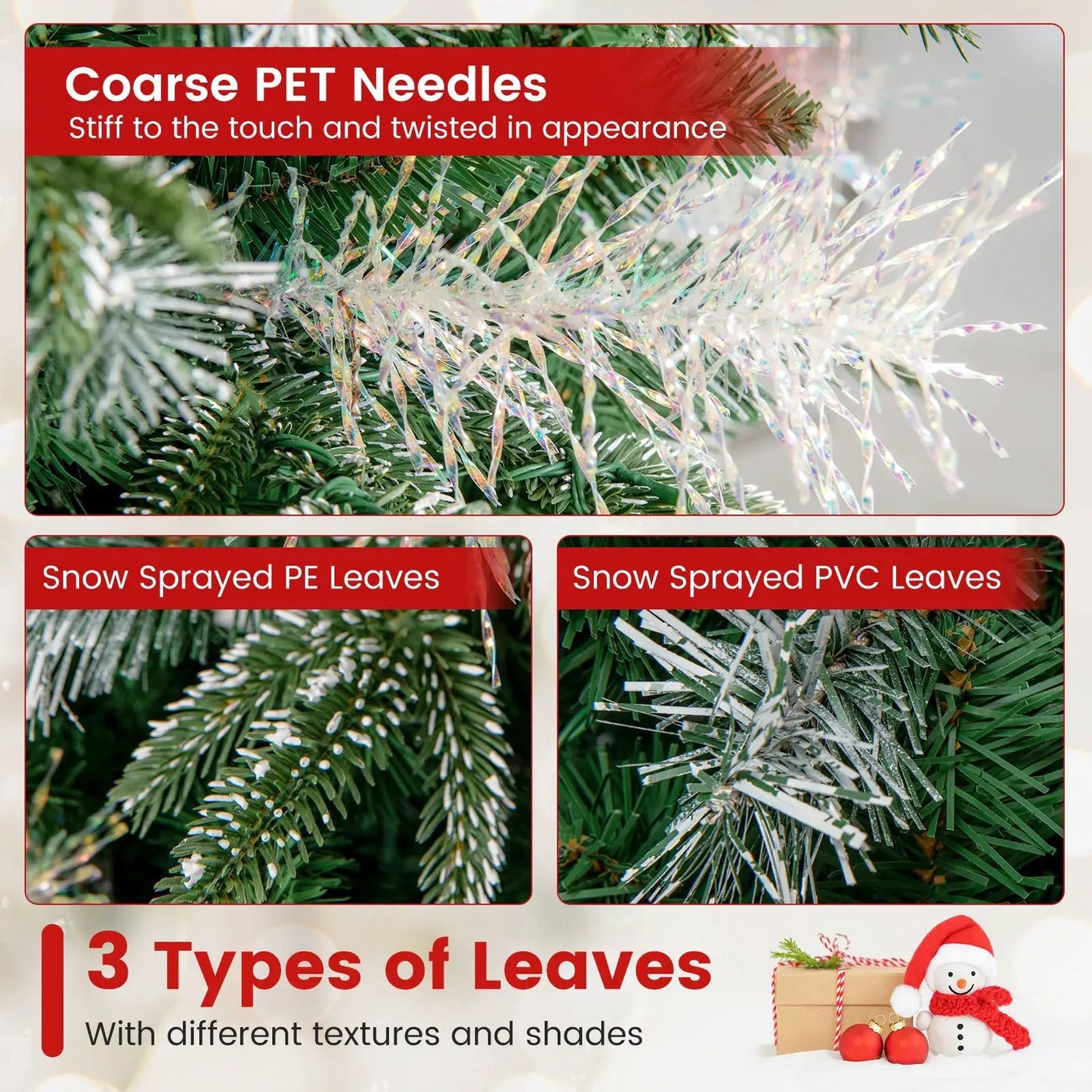 5 ft artificial green pre-lit Christmas tree with 8 LED lights and iridescent tinsel on Tampa Home & Garden Store
