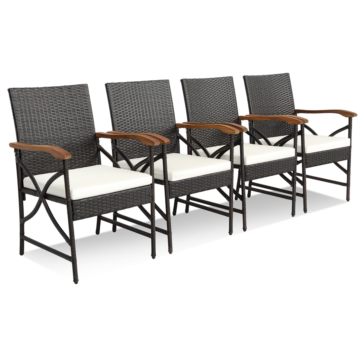 Juego de comedor para exteriores de 5/7 piezas con mesa de madera de acacia - 6 piezas +