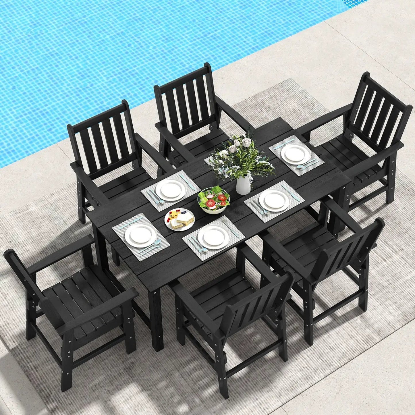 Dining Chairs Set 2 Farmhouse Hollowed Backrest