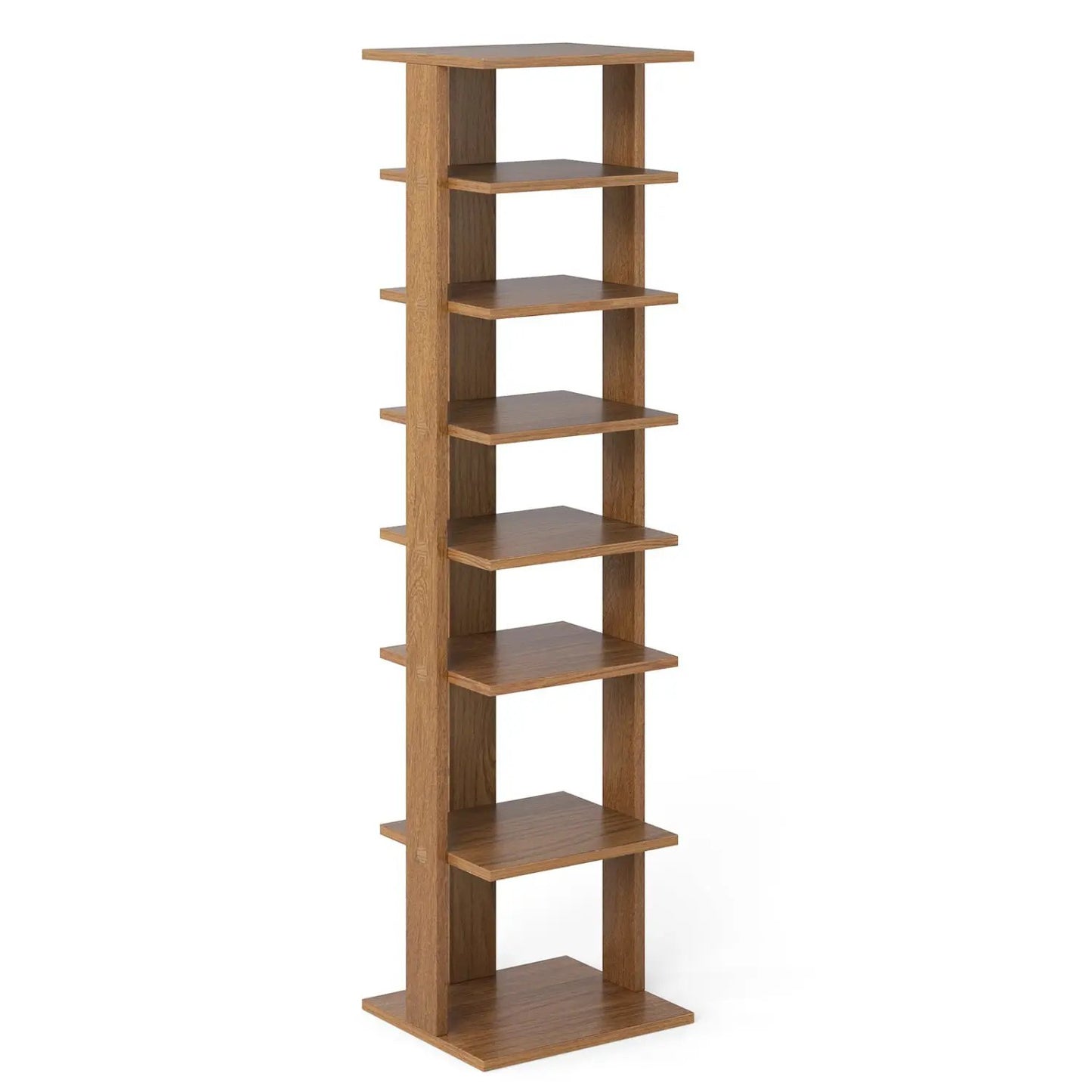 7-tier wooden freestanding shoe rack with oak finish shelves on Tampa Home & Garden Store