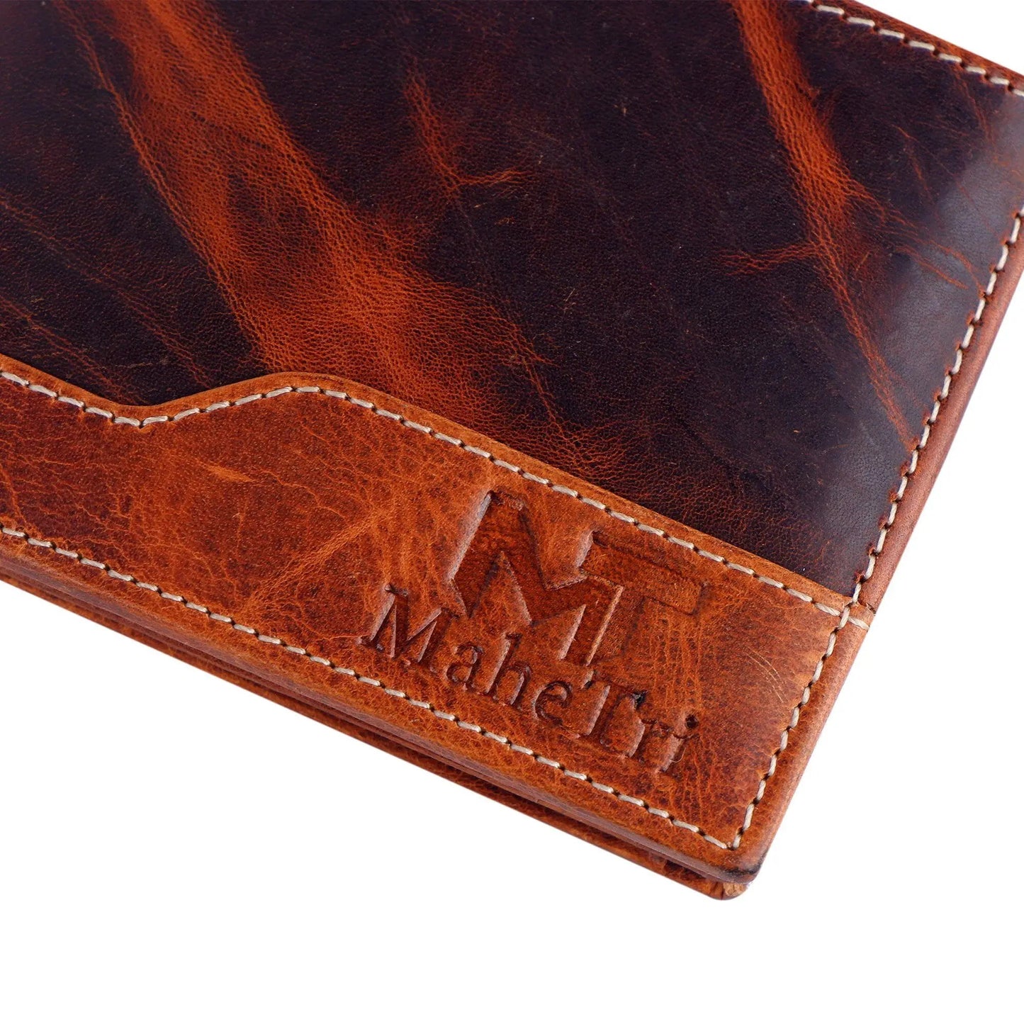 Buffalo Leather Bi Fold Wallet with ID Window in brown by Classy Leather Bags Wallets on Tampa Home & Garden Store
