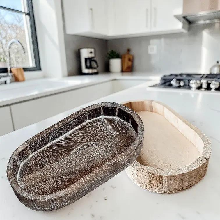Bandeja de madera rústica