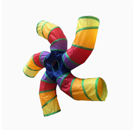 Tree-pattern pet tunnel with five colorful fabric tubes by Sell My Stuff on Tampa Home & Garden Store