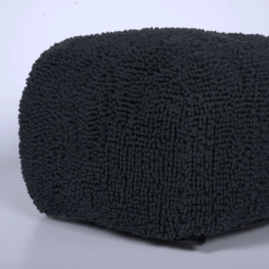Spongy Square Pouf Soft Seating charcoal black boucle fabric Pouf Unique Piece Furniture on Tampa Home & Garden Store