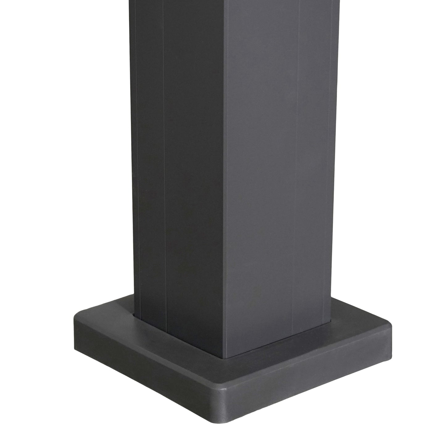 Byron Outdoor Pergola post base in black charcoal with square pedestal by HouseOfZazla on Tampa Home & Garden Store