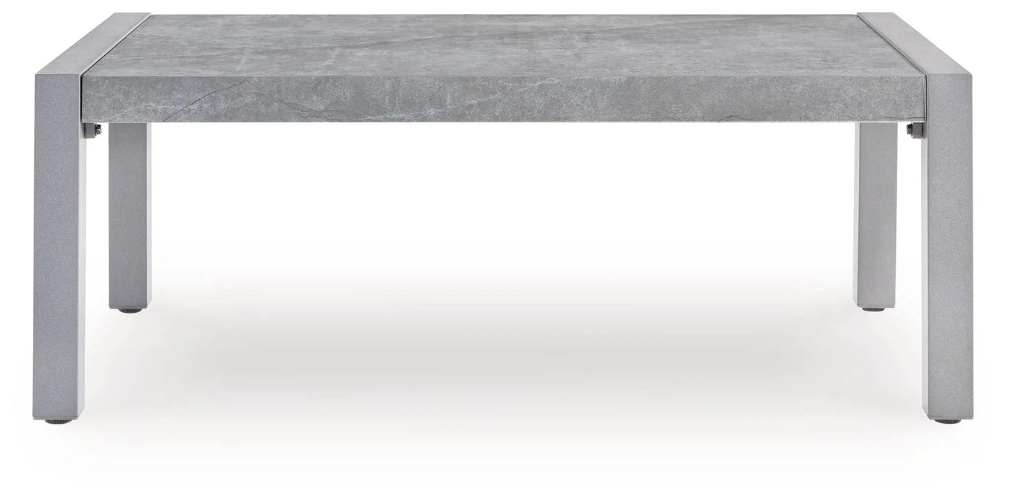 Hurley Park Table Outdoor Aluminum Frame Stone