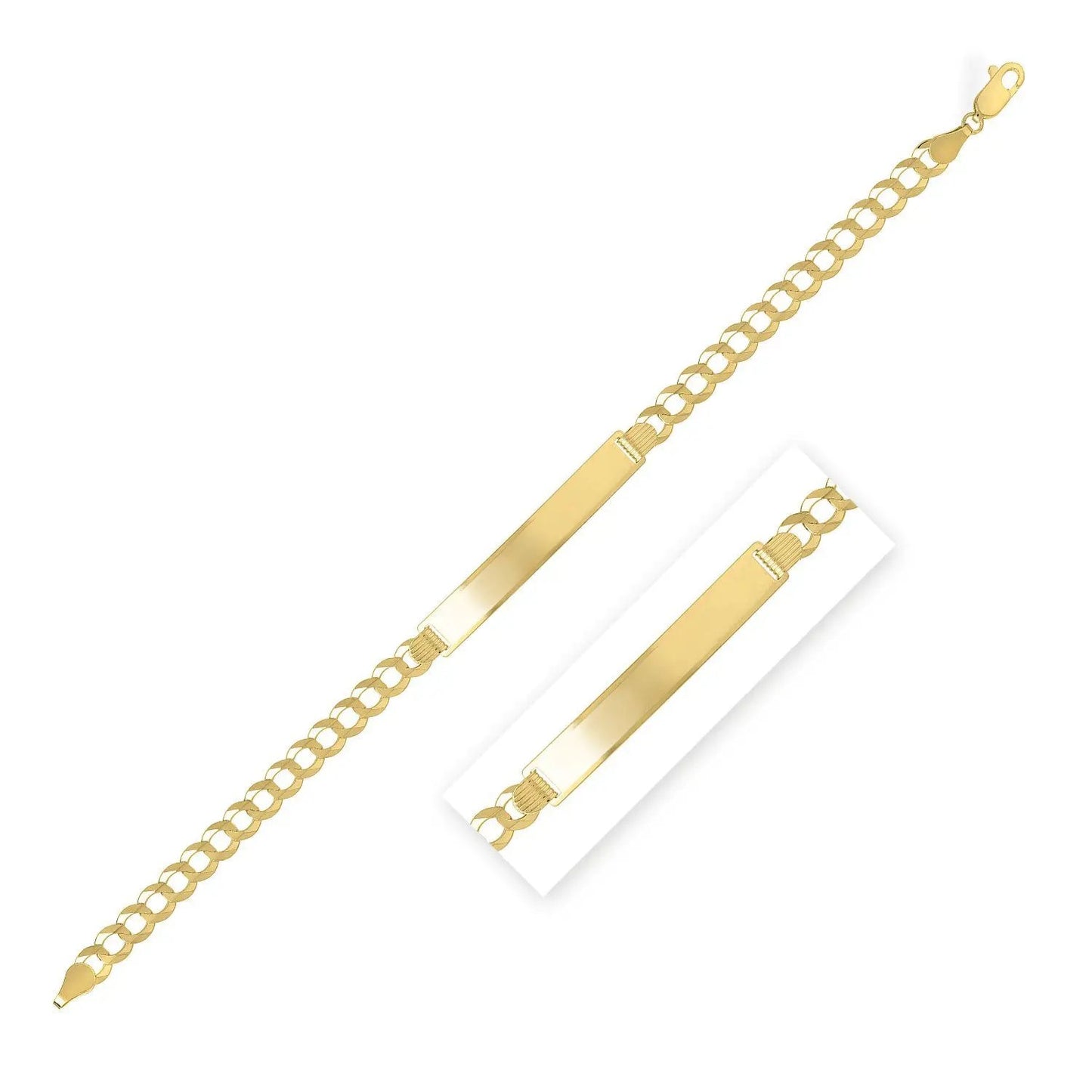 14K yellow gold curb ID bracelet with rectangular ID plate by Bids on Tampa Home & Garden Store on Tampa Home & Garden Store