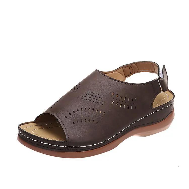 Hollow Back Buckle Fish Mouth Vintage Shoes