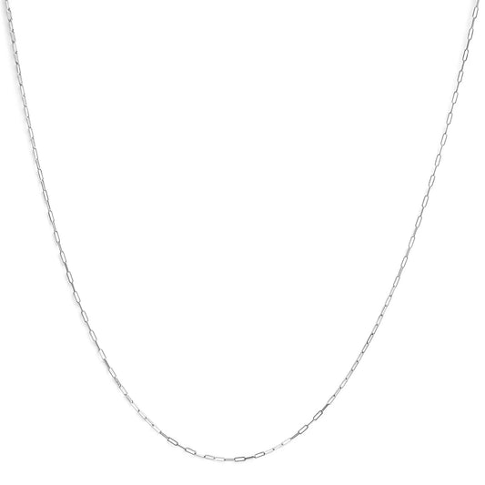 Unisex paperclip chain necklace in silver metal on Tampa Home & Garden Store