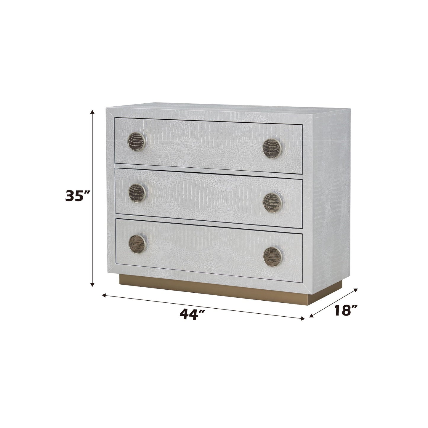 Anpu faux crocodile skin silver console cabinet, 4-drawer accent table by HouseOfZazla on Tampa Home & Garden Store