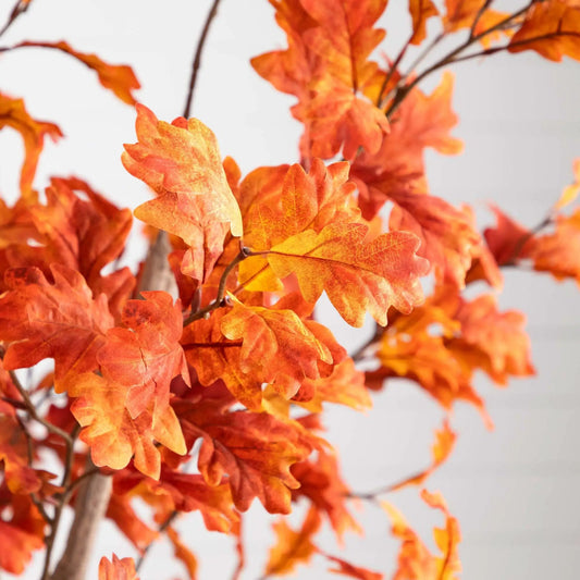 Nearly Natural 8 ft Autumn Oak Artificial Fall Tree with orange leaves on Tampa Home & Garden Store